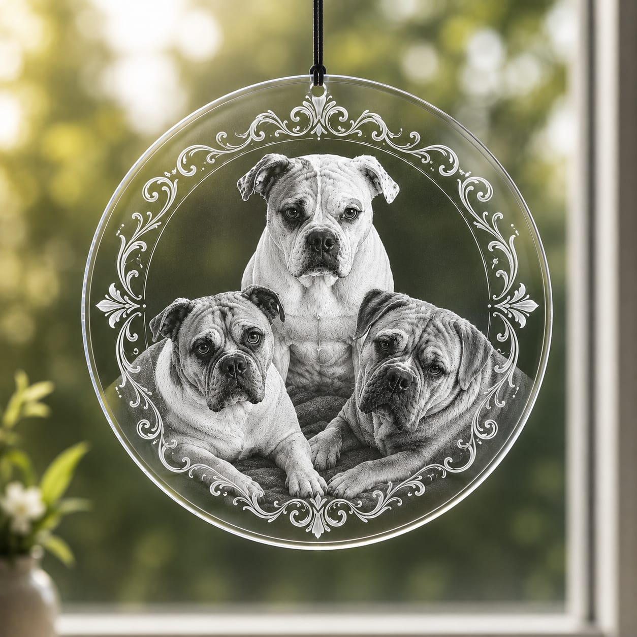 Personalisiertes Acryl-Ornament mit Portraitgravur